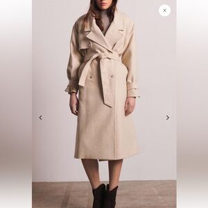 BA&SH Lainey Belted Wool Trench Coat